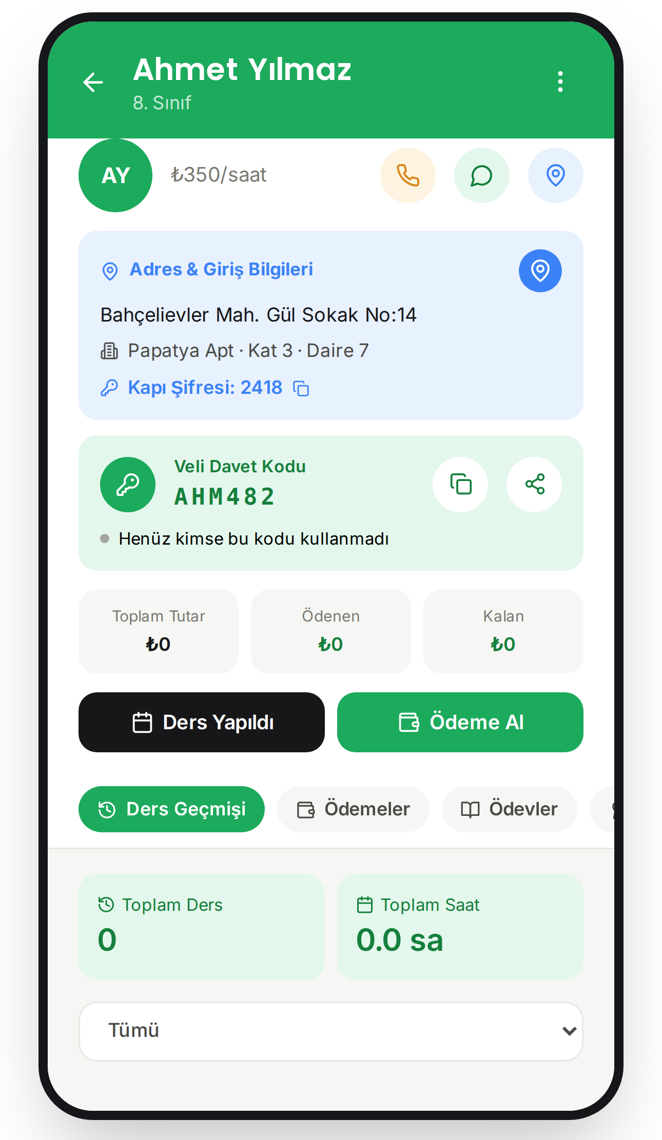 Öğrenci adresi ve konum