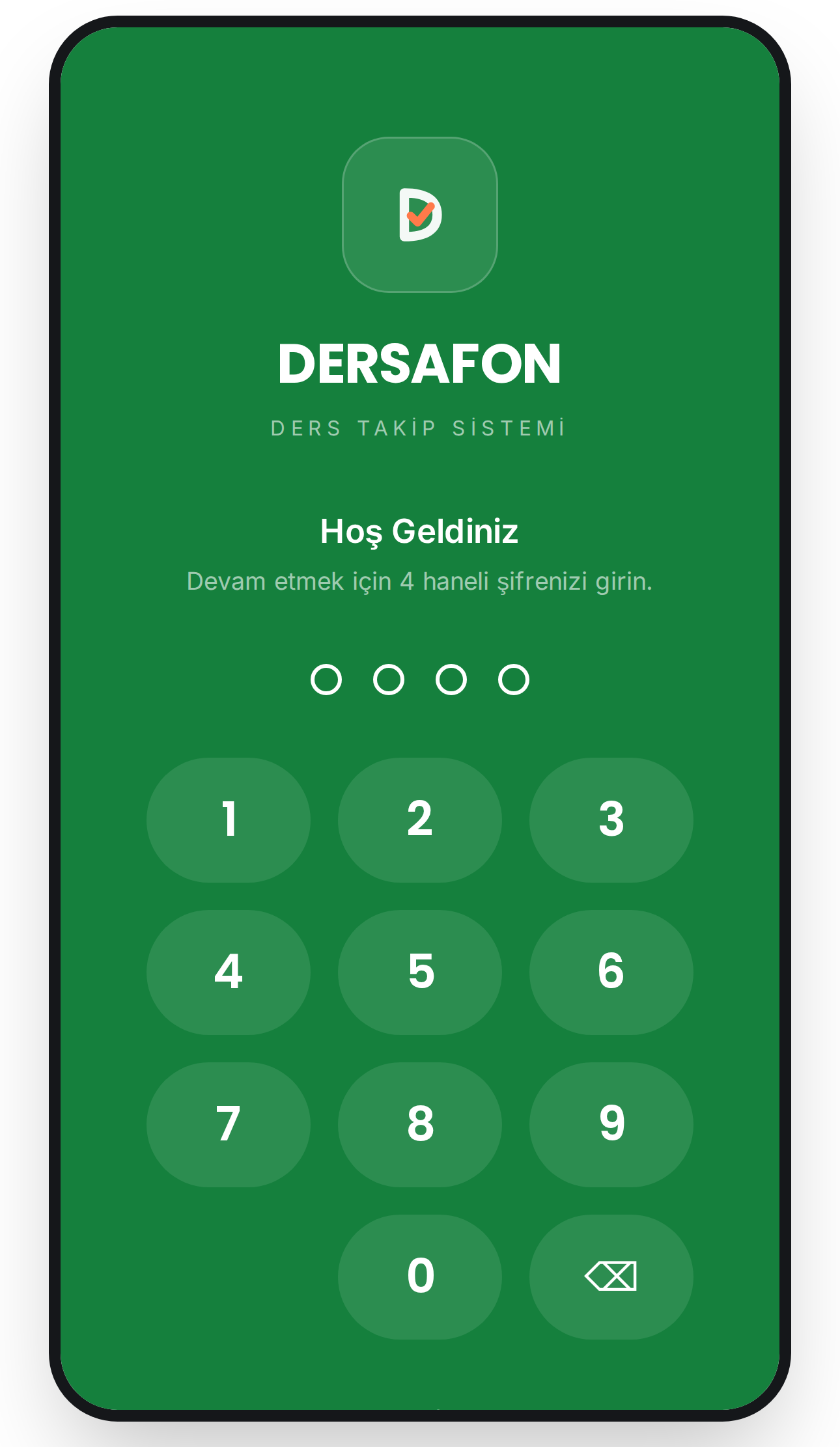 PIN giriş ekranı